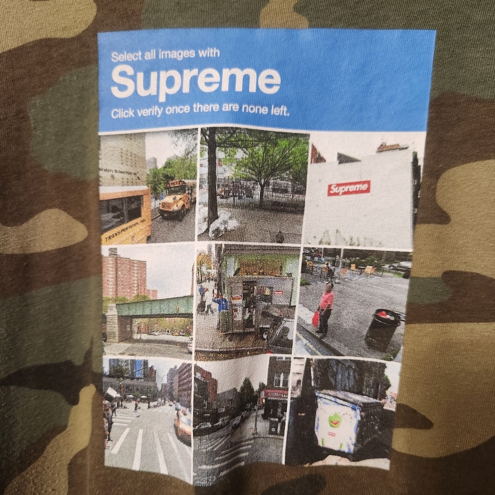 Supreme Camo Captcha / Verify / Click All Images 2020 Men's XL - Picture 3 of 3